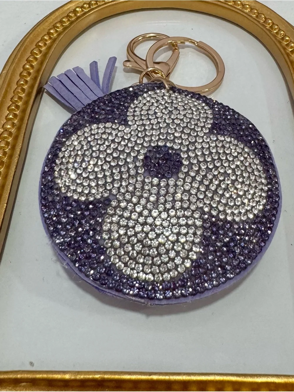 New Round Lavender Flower Motif Keychain/Bag Charm